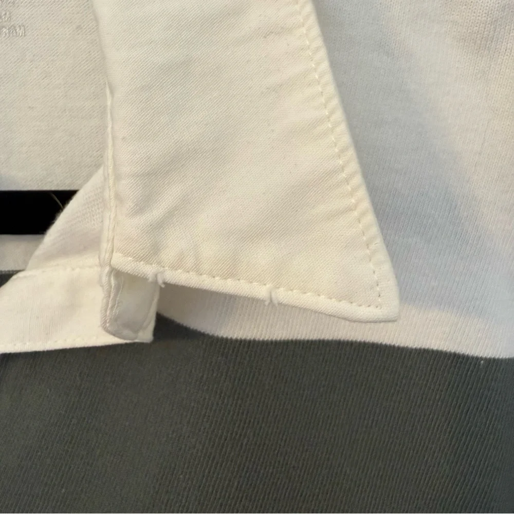 Aerie Striped Cropped Rugby Shirt Sporty Prep Oversized Womens XS Green White - Picture 11 of 13